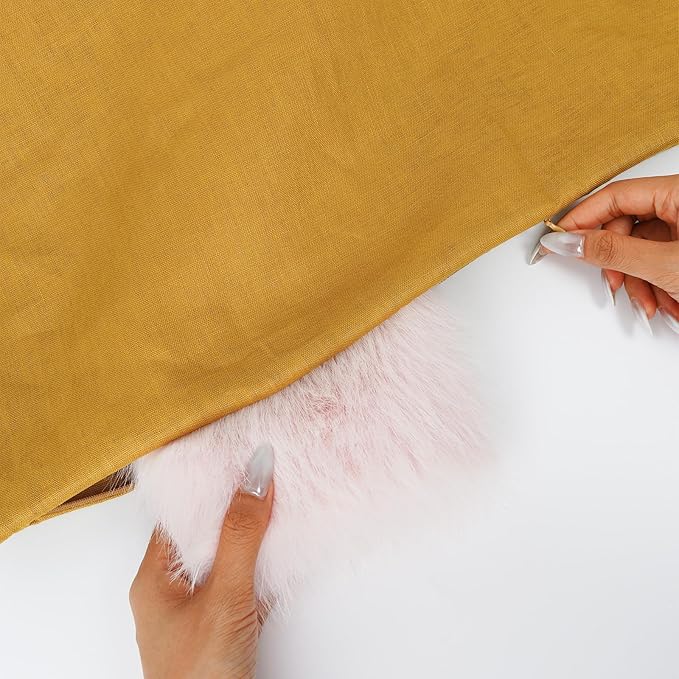 Linen Hanging Laundry Bag, Over The Door Laundry Hamper for Dirty Clothes, Drawstring Closure with Bottom Zipper, Turmeric-Ruum Studio Home