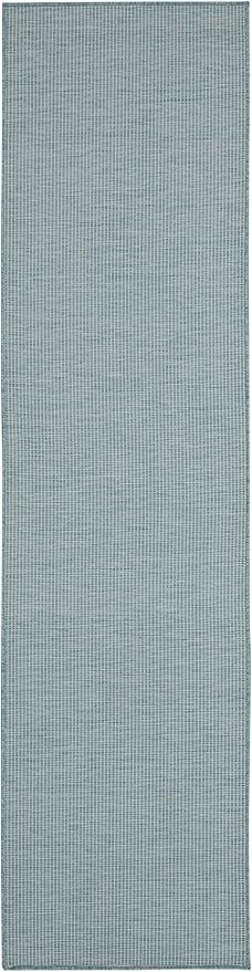 Nourison Positano Aqua 2' x 6' Area Rug Easy Clean, Non Shedding, Bed Room, Living Room, Dining Room, Kitchen (6' Runner)-Ruum Studio Home