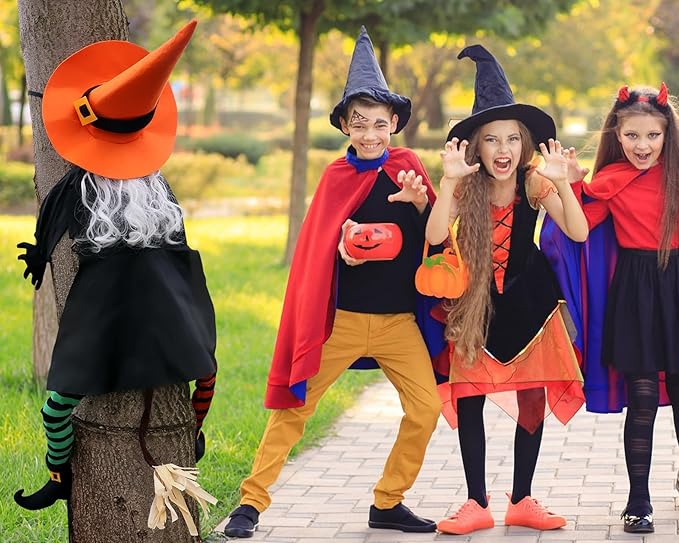 POPGIFTU 53" Halloween Crashing Witch Decoration – Funny Flying Witch for Tree, Yard, Porch & Outdoor Halloween Decor-Ruum Studio Home