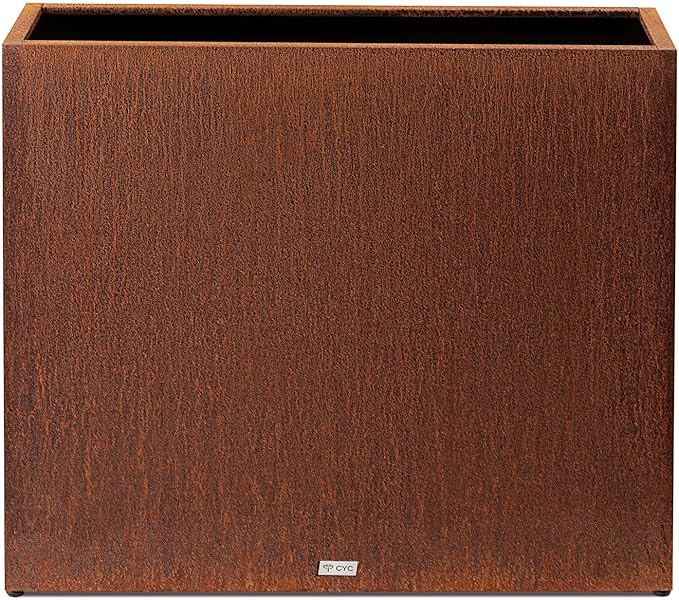Large Corten Steel Planter Box Outdoor, 30" H x 34" W x 10" D,Tall Rectangular Metal Rusted Planters with Grow Bag,Naturally Rusting Steel Flower Pot,Rustic Décor for Patio,Garden,Deck,Backyard-Ruum Studio Home