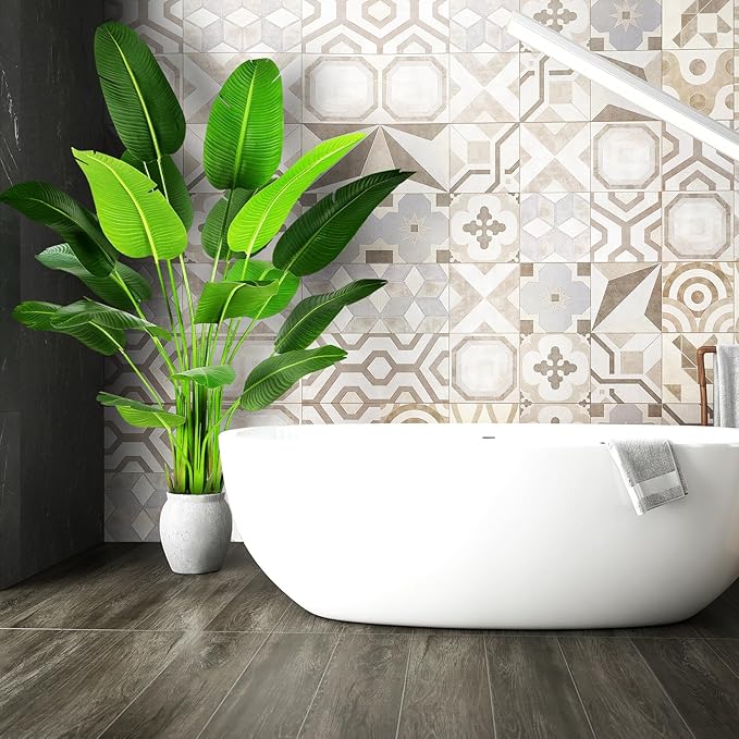 7.2ft Artificial Silk Bird of Paradise Palm Tree (85in) with 17 Trunks Faux Tree and Plastic Nursery Pot, Fake Plant for Office House Farmhouse Living Room Home Decor (Indoor/Outdoor)-Ruum Studio Home