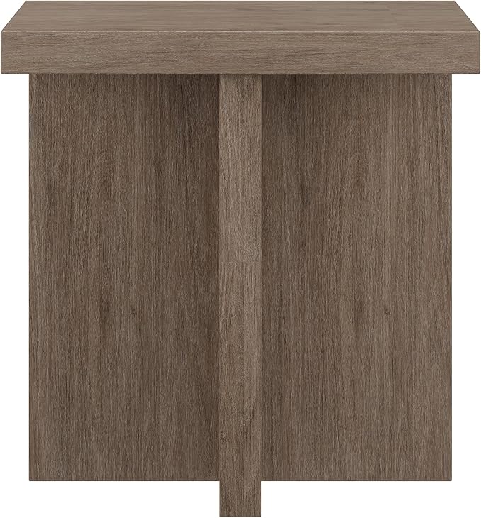 Henn&Hart 22" Wide Square Side Table in Weathered Gray, for Home, Living Room, Bedroom, Entertainment Room, Office-Ruum Studio Home