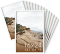 HAUS AND HUES 16x24 White Metal Picture Frames - Features Premium Aluminum, Vertical & Horizontal Hang, Shatterproof Plexiglass - Perfect for Home, Room, Office (16x24 in, White, Set of 15)-Ruum Studio Home