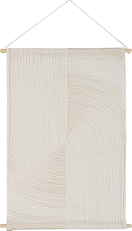 Mark&Day Wall Art, Gerlos Modern Farmhouse Ivory Macrame Tapestry Wall Hanging for Living Room, Bedroom, Office or Kitchen (36"H x 24"W)-Ruum Studio Home