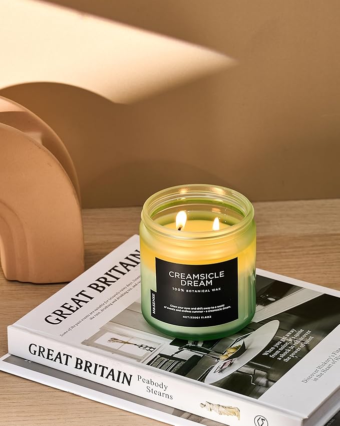 M&SENSE Orange Creamsicle Summer Scented Candle - 11.6oz Clean Non Toxic Natural Soy Wax 70-Hour Slow Burning Candle, 2-Wick Long Lasting Home Fragrance Gifts for Housewarming & Anniversaries-Ruum Studio Home