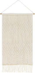 Mark&Day Wall Art, Schlublberg Modern Farmhouse Ivory Macrame Tapestry Wall Hanging for Living Room, Bedroom, Office or Kitchen (36"H x 24"W)-Ruum Studio Home
