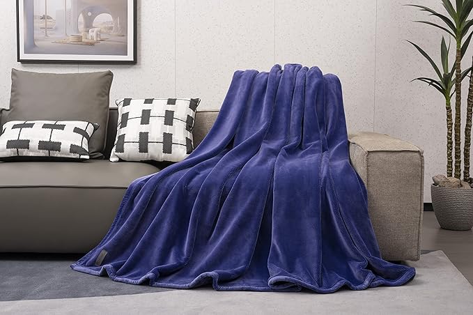 Mellowdy Extra Thick Hearty Plush Flannel Blanket (Violet Purple, 60x80) - 500GSM Twin Size Warm Blanket for Winter, Fall | Soft, Fluffy, Cuddly, Perfect for Bed, Oversized Throw for Couch, Sofa-Ruum Studio Home