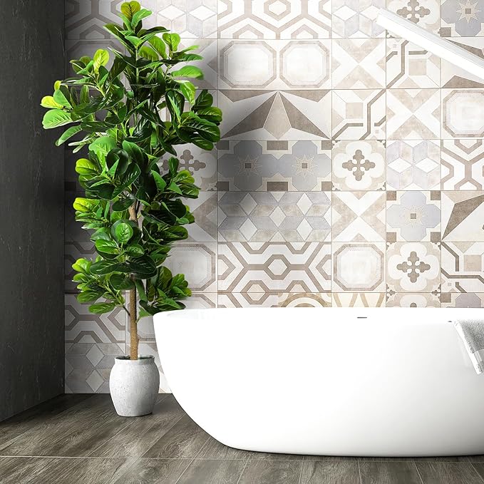 7.3ft Artificial Fiddle Leaf Fig Tree (87in) with Plastic Nursery Pot Faux Tree, Ficus Lyrata Fake Plant for Office House Farmhouse Living Room Home Decor (Indoor/Outdoor)-Ruum Studio Home