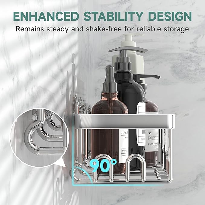 Veken Shower Caddy 6-Pack, Family Choice Award Winner, Large Wall Mounted Shower Rack, Bathroom Shelves Over Toilet, Organizer Storage Accessories with Soap Dish&Toothbrush Holder-Ruum Studio Home