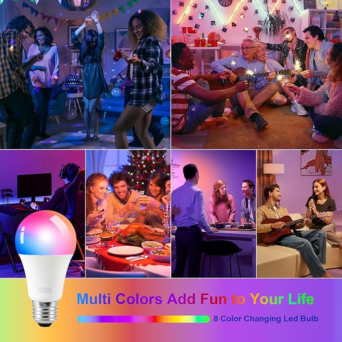 Ambimall Floor Lamp for Living Room with Smart Light Bulb, RGB + Stepless Dimmable Colors Temperature & Brightness(White Shade & Black Pole)-Ruum Studio Home