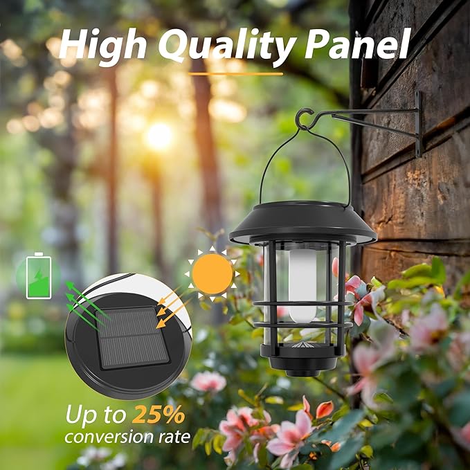 Otdair Solar Wall Lantern Outdoor, Flickering Flames Solar Sconce Lights Outdoor, Hanging Lamps Wall Mount for Front Porch, Patio and Yard, 4 Pack-Ruum Studio Home