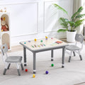 Kids Table and 2 Chairs Set, Height Adjustable (17.7"-26.1") Toddler Table and Chair Set, Multi-Activity Table with Graffiti Desktop, Children’s Table and Chairs for Classroom, Home & Daycare-Ruum Studio Home