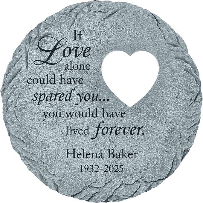 Let's Make Memories Personalized Memorial Stone - Sympathy Garden Marker - Durable, Weather-Resistant Cast Resin - Engraved with Your Loved One's Name - Personalized Condolences - 12" Diameter-Ruum Studio Home