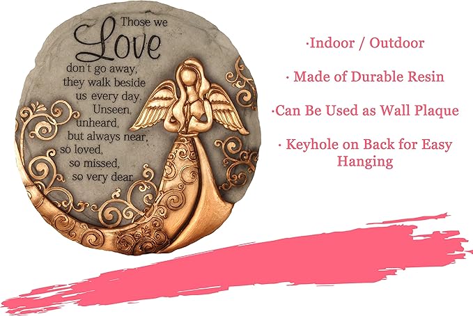 Spoontiques - Garden Décor - Bronze Angel Stepping Stone - Decorative Stone for Garden-Ruum Studio Home