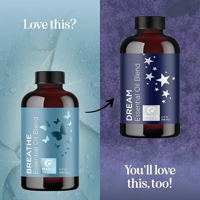 Breathe Essential Oil for Diffuser - Invigorating and Refreshing Breathe Essential Oil Blend with Eucalyptus Peppermint Tea Tree and Mint for Diffusers for Home and Shower Aromatherapy (4 Fl Oz)-Ruum Studio Home