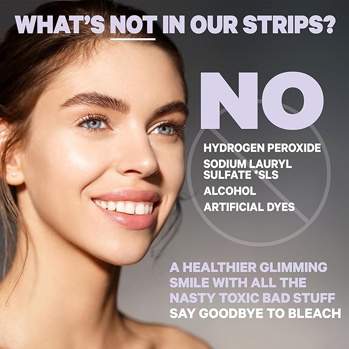 Glim Professional Teeth Whitening Strips| 42 Strips (21 Treatments), Hydrogen-Free, Peroxide-Free, Non-Toxic, Dentist Recommended, Sensitivity Free - Vegan & Cruelty Free - (Mint)-Ruum Studio Home