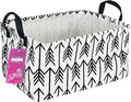 Rectangular Storage Basket Fabric Organizer Bin for Toys,Books,Clothes,Gifts,Pets-Perfect for Home,Office,Nursery,Dorm,Shelf(Rec Black Arrows)-Ruum Studio Home