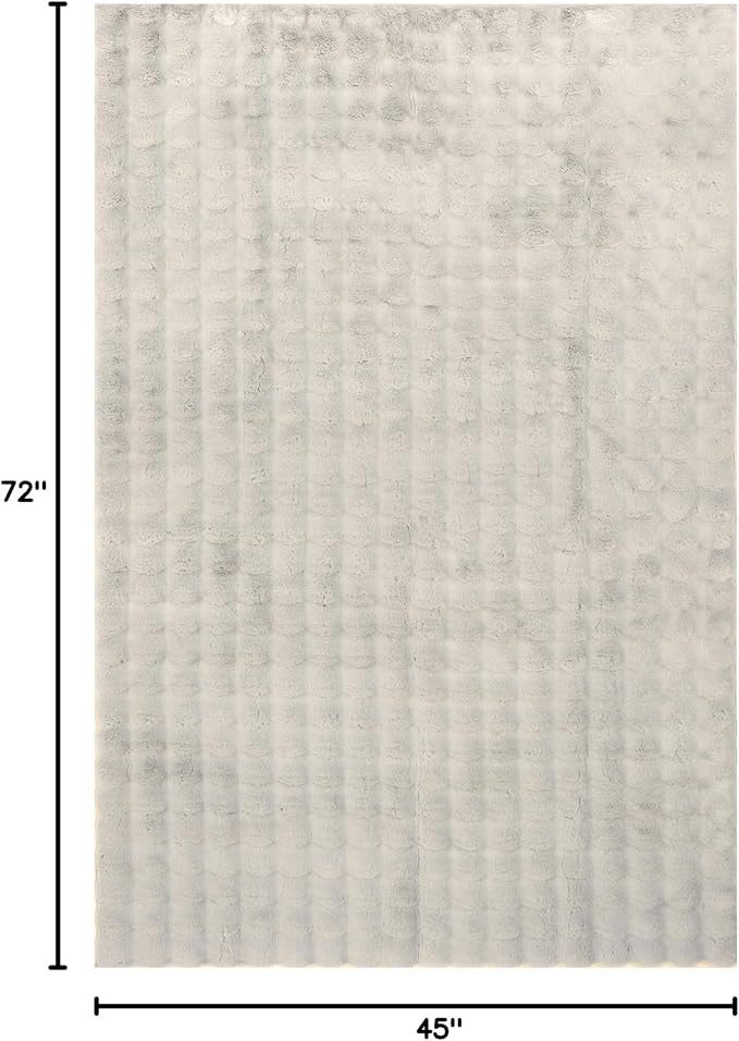 nuLOOM 3'9" x 6' Cozy Plush Area Rug, Machine Washable, Non-Slip, Soft Fluffy Shag Carpet for Living Room Bedroom Kids Nursery Home Decor, Jeni Grey-Ruum Studio Home