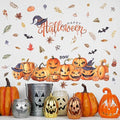 clothmile 38.18 x 36.15 Inch Halloween Wall Decals Halloween Pumpkins Bat Leaves Wall Stickers Removable Halloween Peel and Stick Sticker for Halloween Party Supplies Home Window Decor-Ruum Studio Home