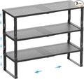 Expandable Spice Rack,Stackable Storage for Cabinet, Multi-Functional Kitchen Shelving,Height-Adjustable,Sustainable Organizer Solution(3Packs/Black/Large)-Ruum Studio Home