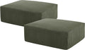40" Square Stuffed Ottoman Pouf for Sofa Couch, Corduroy Poufs with Foam Chunk Filling, Furry & Fluffy Foot Stool Movable Ottoman. 40 * 31 Floor Poufs Foot Rest for Living Room, Green-Ruum Studio Home