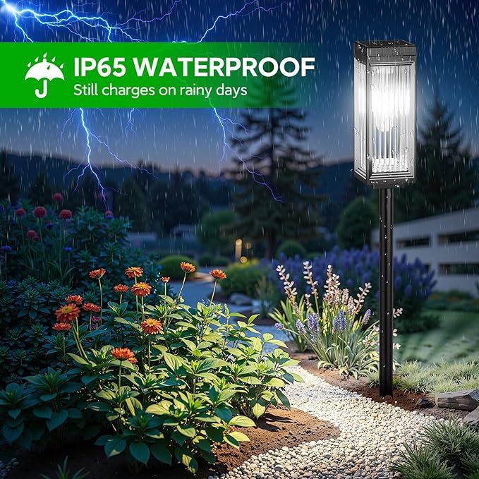 Solar Pathway Lights Outdoor, 8 Pack Upgraded Solar Lights Outdoor Waterproof, Bright Up to 15 Hrs Auto On/Off Garden Light for Yard Patio Lawn Path Walkway Driveway Outside Decor(Cool White)-Ruum Studio Home