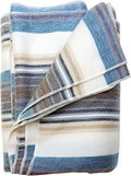 Alpaca Wool Throw Blanket | Super Soft, Lightweight, Breathable and Hypoallergenic | Non-Itchy or Scratchy (Blue White Varicolored, Queen (U.S. Standard))-Ruum Studio Home