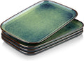 vancasso Stern Serving Platters Set of 4, 11 Inches Rectangular Ceramic Serving Plates, Green Serving Trays for Entertaining-Ruum Studio Home