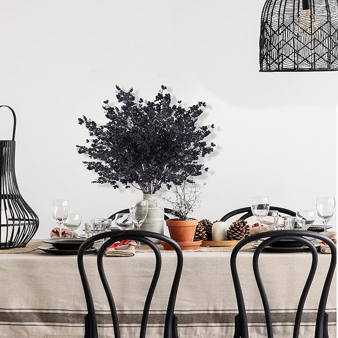 Sggvecsy 15 Pcs Babys Breath Artificial Flowers Gypsophila Bouquets Bulk Real Touch Fake Silk Flowers for Home Halloween Wedding DIY Floral Arrangement Table Centerpiece Festival Decoration (Black)-Ruum Studio Home