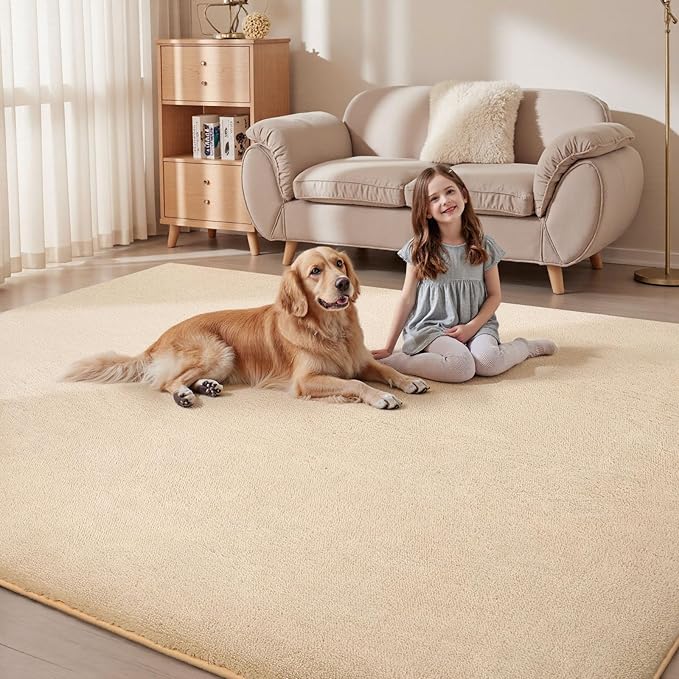 Sour Lemon 8x10 Area Rugs for Living Room, Soft Large Area Rug Fluffy Rugs for Bedroom，Machine Washable Area Rug Non Slip Carpet Rug for Living Room Playroom Kids Room Home Decor-Ruum Studio Home