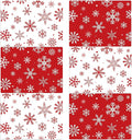 Christmas Placemats Set of 6 Christmas Red and White Snowflake Plastic Table Mats Winter Place Mats Washable Seasonal Xmas Winter Holiday Table Decoration for Indoor Outdoor Party Kitchen Dining-Ruum Studio Home
