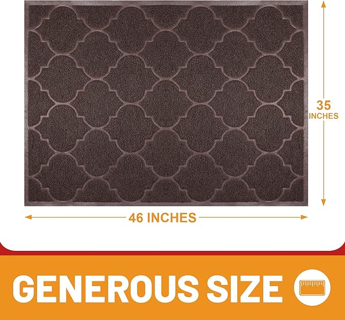 Cosyearn Door Mat, Front Door Mat, 46x35, Welcome Mats for Entryway,Garage,High Traffic Areas, Jumbo Size, Doormat Entrance, Waterproof Mat, Easy Clean, Outdoor Indoor Floor Mat,Non Slip (Brown)-Ruum Studio Home
