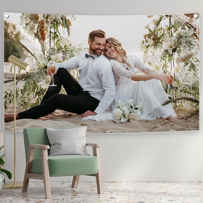 Personalized Custom Tapestry - Ships Next Business Day, Made in USA - Upload Your Own Image for a Unique Wall Hanging Backdrop, Perfect for Home & Living Room Decor, Bedroom Wall Art (60x90)-Ruum Studio Home