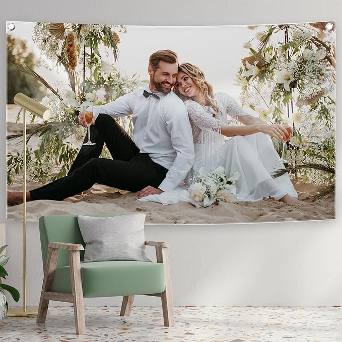 Personalized Custom Tapestry - Ships Next Business Day, Made in USA - Upload Your Own Image for a Unique Wall Hanging Backdrop, Perfect for Home & Living Room Decor, Bedroom Wall Art (60x103)-Ruum Studio Home