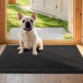 JSEI Dirt Trapper Door Mat 20"x32", Non-Slip Washable Entryway Mats, Dog Door Mat, Stain Resistant and Absorbent Floor Mats, Low Profile Welcome Mat for Front Back Door, Black-Ruum Studio Home