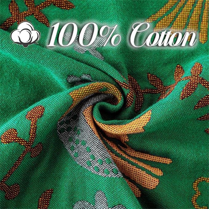 MSGKV Boho Throw Blanket 100% Cotton Green Blanket 90''x 98'' Double Sided Knit Blankets with Tassels Reversible Warm Soft Blanket Throw Blankets for Bed Sofa Living Room-Ruum Studio Home