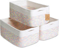 NaturalCozy 13.5”x8.5”x5.5” Rectangle Storage Baskets for Shelves 3 Pack | Cotton Rope Woven Small Baskets for Organizing | Small Storage Bins for Nursery, Bathroom, Closet, Shelf, Decorative-Ruum Studio Home