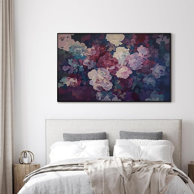 SIGNWIN 30"x60" Extra Large Framed Wall Art Bold Peony Bloom in Colorful Impressionist Style, Lush Floral for Home Living Room Bedroom Decor (Frame Assembly Required)-Ruum Studio Home