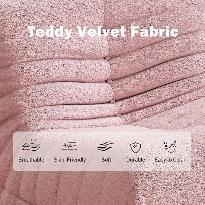 Bean Bag Chair, Fireside Chair Bean Bag Sofa Large Bean Bag Chair for Adults, Bean Bag Chairs for Teens with High Density Comfortable Foam, Memory Foam Bean Bag for Living Room, Bedroom (Pink)-Ruum Studio Home