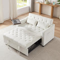3-in-1 Convertible Sleeper Sofa Bed, Pullout Couch with 360° Swivel Side Table, Modern Chenille Fabric, Easy to Assemble, Folding Loveseat Sofa Bed for Living Room & Guest Room-Ruum Studio Home