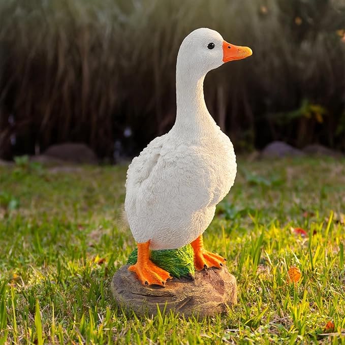 Elenon Goose Statue Garden Decorative, 11 inch High Adorable Flower Bed Outdoor Decor, Yard Patio Art Decor Sculptures Table Ornament-Ruum Studio Home