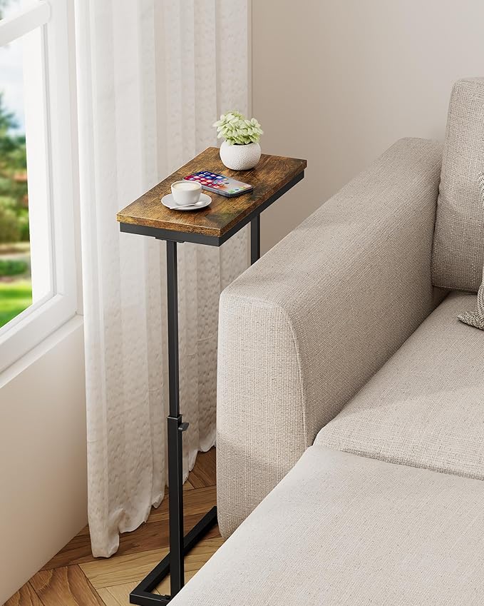 TUTOTAK End Table, Side Table, Tall Couch Table, Sofa Table, Living Room, Bedroom, Brown TB01BB083-Ruum Studio Home