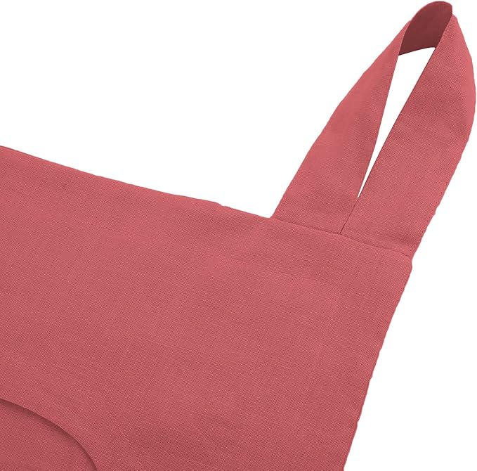 Amazhiyu 100% Linen Door Hanging Laundry Hamper Bag, 19x27 Inches Red-Ruum Studio Home