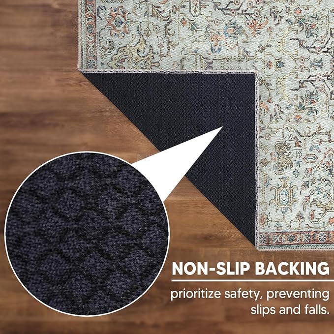 Keen Home Design 3x5 Rug - Machine Washable Entry Rug with Non-Slip Backing, Ideal for Enteryway, Kitchen, Bathroom, Laundry Room - Vintage, Easy Clean, Durable, Low Pile Rug - (3' x 5')-Ruum Studio Home