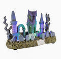 Cemetery Yard Graveyard Grave Theme Spooky Halloween Village Colorful LED Lights 9.25"x 5" x 6.25"-Ruum Studio Home