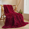 XeGe Luxury Faux Fur Throw, Red Soft 50x60 Fluffy Blanket, Shaggy Plush Decorative Couch Blanket, Autumn Cute Furry Fuzzy Lap Bed Throw for Kids Women Men Teen Girls-Ruum Studio Home