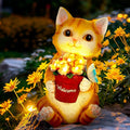 GIGALUMI Solar Garden Decor Flower Pot Cat Statues Outdoor, Birthday Gifts for Women Mom Grandma Senior Elder, Cat Ornament for Balcony, Garden, Patio, Yard, Lawn-Ruum Studio Home