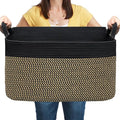 COMFY-HOMI Large Rectangular Blanket, Cotton Rope Woven for Storage, LaundryHamper, Storage,Toy Organizing Bin with Handle, Organizer and Storage-22x15x12-Black/Jute-Ruum Studio Home