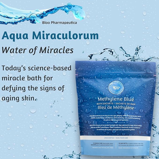 Methylene Blue Bath Soak | Age Defying Serum for Aging and Fragile Skin | Supplement for Defying The Signs of Aging Fragile Skin | USP Pharmaceutical Grade | 10 Dissolvable Sachets-Ruum Studio Home