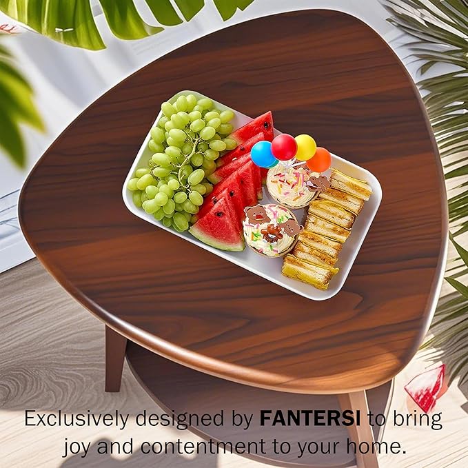 Wood Side Table, Small End Table with Storage Shelf, Accent Table for Living Room, Solid Wood Legs, Walnut-Ruum Studio Home